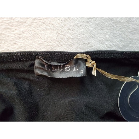 Club L Shift Dress Girls Sz 10 Black Floral Viscose Long Sleeve Off The Shoulder - Picture 8 of 8